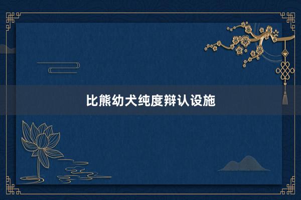 比熊幼犬纯度辩认设施